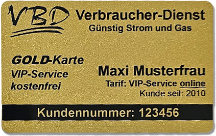 Die goldene VBD Kundenkarte