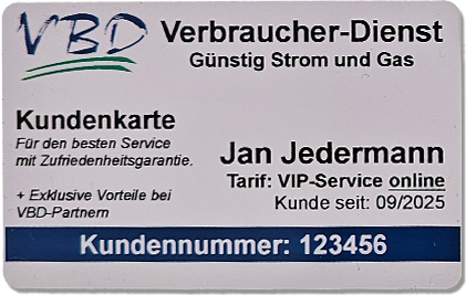 Die normale VBD Kundenkarte
